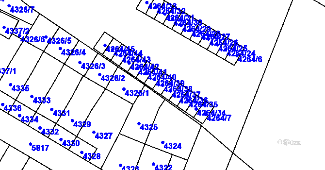 Parcela st. 4264/38 v KÚ Jihlava, Katastrální mapa