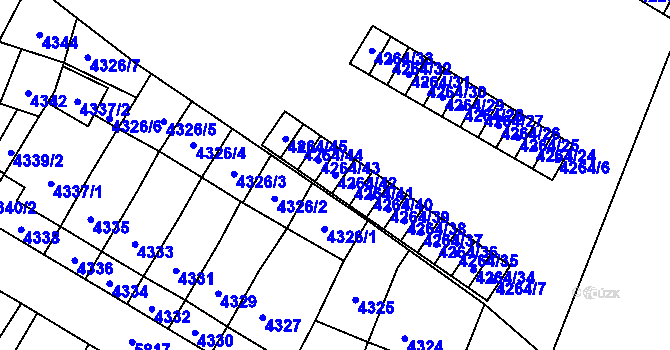 Parcela st. 4264/42 v KÚ Jihlava, Katastrální mapa