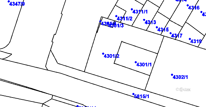 Parcela st. 4301/2 v KÚ Jihlava, Katastrální mapa