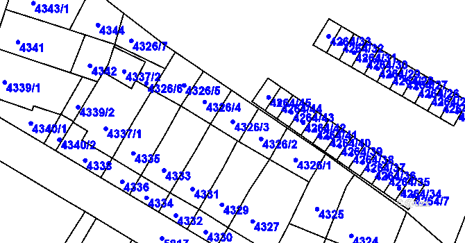 Parcela st. 4326/3 v KÚ Jihlava, Katastrální mapa