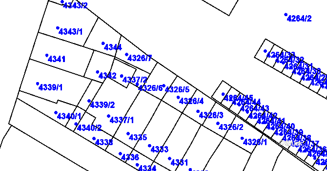 Parcela st. 4326/5 v KÚ Jihlava, Katastrální mapa