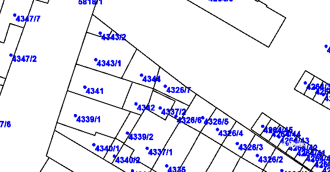 Parcela st. 4326/7 v KÚ Jihlava, Katastrální mapa