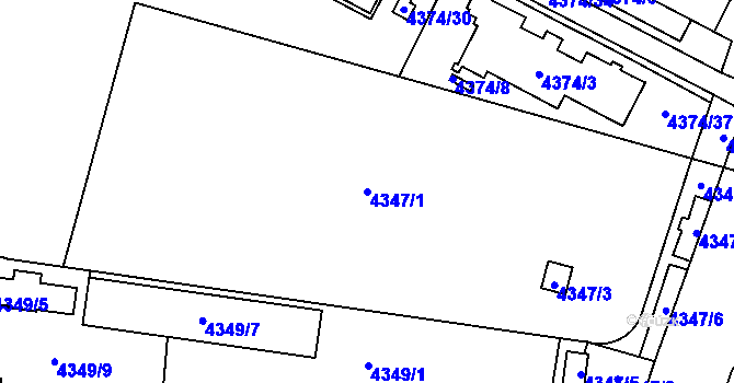 Parcela st. 4347/1 v KÚ Jihlava, Katastrální mapa
