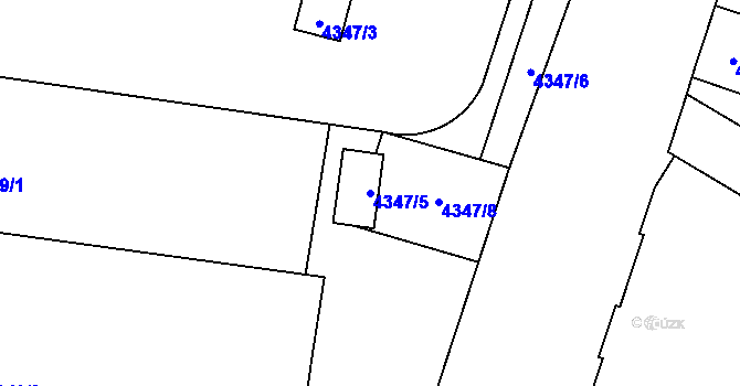 Parcela st. 4347/5 v KÚ Jihlava, Katastrální mapa