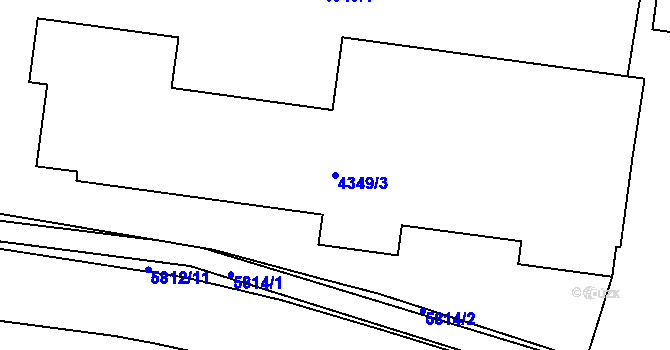 Parcela st. 4349/3 v KÚ Jihlava, Katastrální mapa
