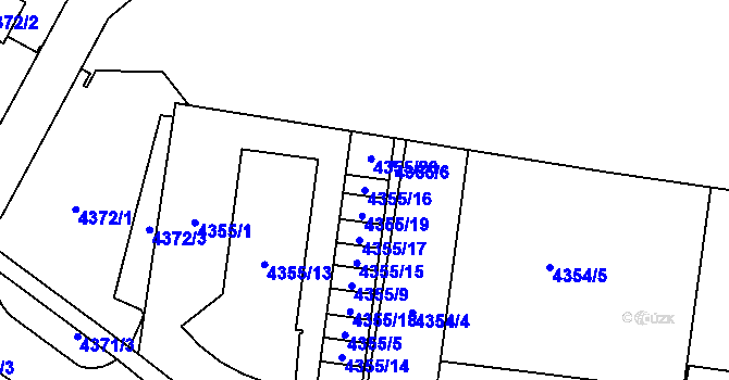 Parcela st. 4355/16 v KÚ Jihlava, Katastrální mapa