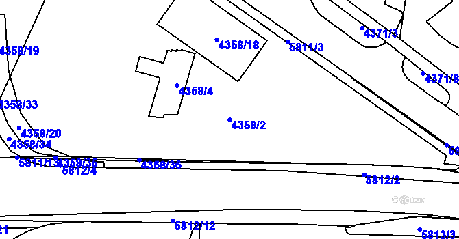 Parcela st. 4358/2 v KÚ Jihlava, Katastrální mapa