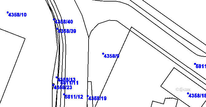 Parcela st. 4358/9 v KÚ Jihlava, Katastrální mapa