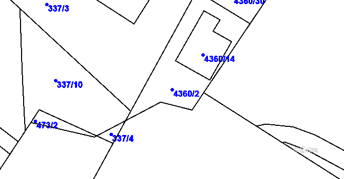 Parcela st. 4360/2 v KÚ Jihlava, Katastrální mapa