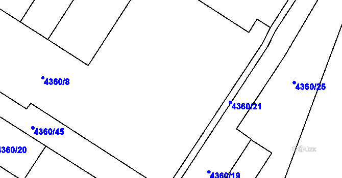 Parcela st. 4360/6 v KÚ Jihlava, Katastrální mapa