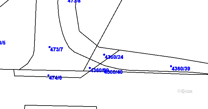 Parcela st. 4360/24 v KÚ Jihlava, Katastrální mapa