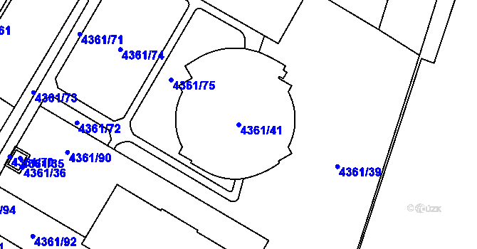 Parcela st. 4361/41 v KÚ Jihlava, Katastrální mapa