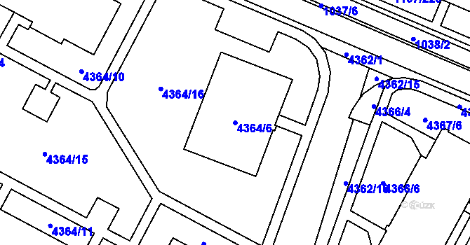 Parcela st. 4364/6 v KÚ Jihlava, Katastrální mapa