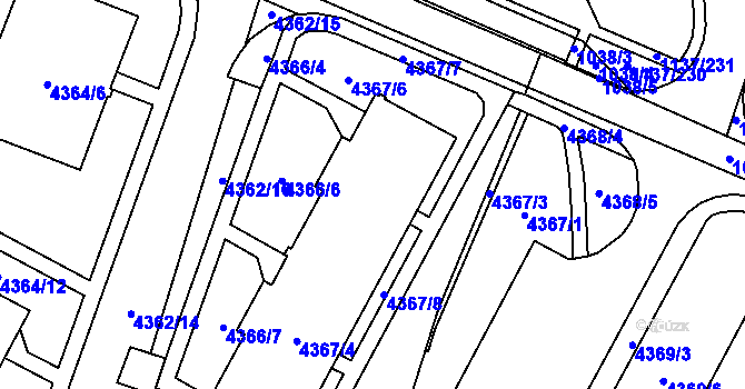 Parcela st. 4367/4 v KÚ Jihlava, Katastrální mapa