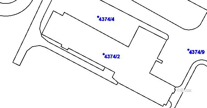 Parcela st. 4374/2 v KÚ Jihlava, Katastrální mapa