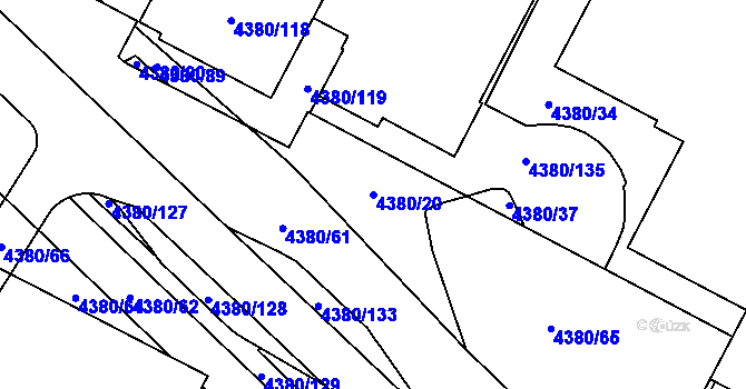 Parcela st. 4380/20 v KÚ Jihlava, Katastrální mapa