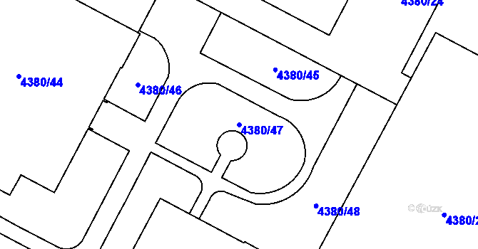 Parcela st. 4380/47 v KÚ Jihlava, Katastrální mapa