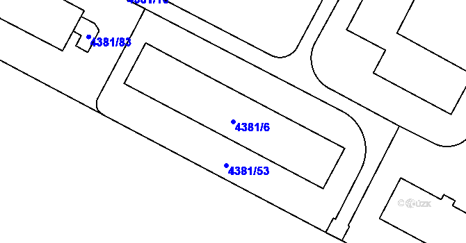 Parcela st. 4381/6 v KÚ Jihlava, Katastrální mapa