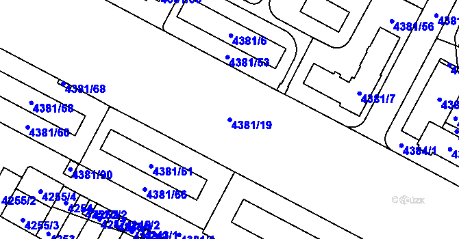 Parcela st. 4381/19 v KÚ Jihlava, Katastrální mapa