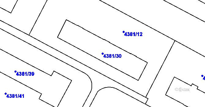 Parcela st. 4381/30 v KÚ Jihlava, Katastrální mapa