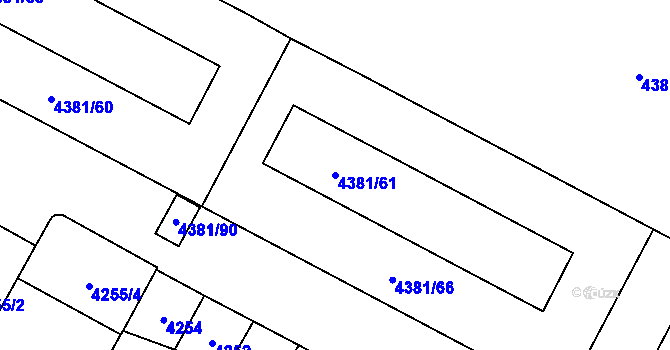 Parcela st. 4381/61 v KÚ Jihlava, Katastrální mapa