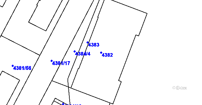 Parcela st. 4382 v KÚ Jihlava, Katastrální mapa