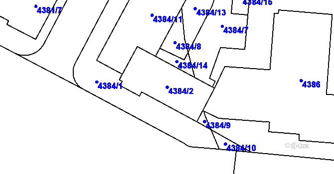 Parcela st. 4384/2 v KÚ Jihlava, Katastrální mapa