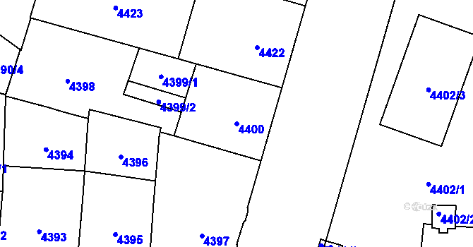 Parcela st. 4400 v KÚ Jihlava, Katastrální mapa