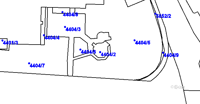 Parcela st. 4404/2 v KÚ Jihlava, Katastrální mapa