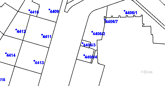 Parcela st. 4406/3 v KÚ Jihlava, Katastrální mapa