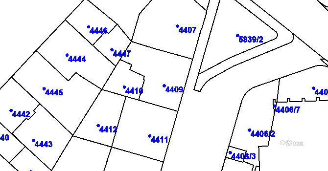 Parcela st. 4409 v KÚ Jihlava, Katastrální mapa