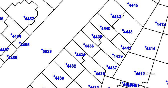 Parcela st. 4436 v KÚ Jihlava, Katastrální mapa