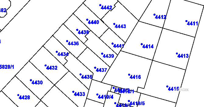 Parcela st. 4439 v KÚ Jihlava, Katastrální mapa