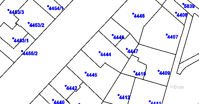 Parcela st. 4444 v KÚ Jihlava, Katastrální mapa
