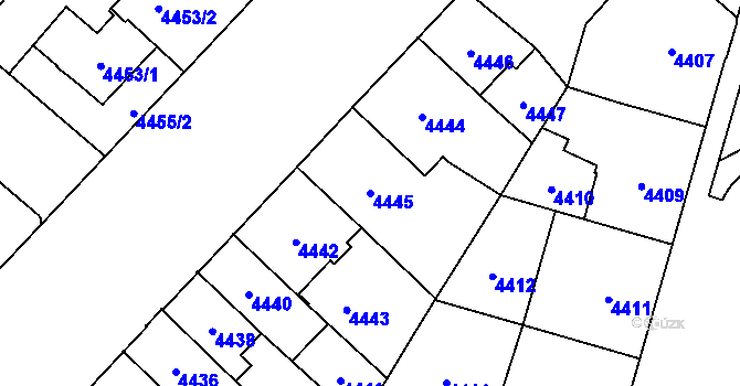 Parcela st. 4445 v KÚ Jihlava, Katastrální mapa