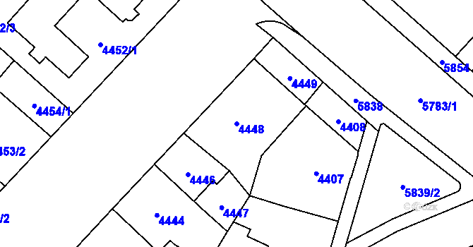 Parcela st. 4448 v KÚ Jihlava, Katastrální mapa