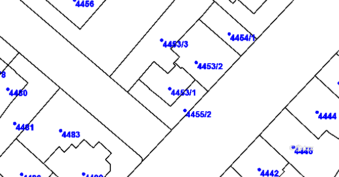 Parcela st. 4453/1 v KÚ Jihlava, Katastrální mapa