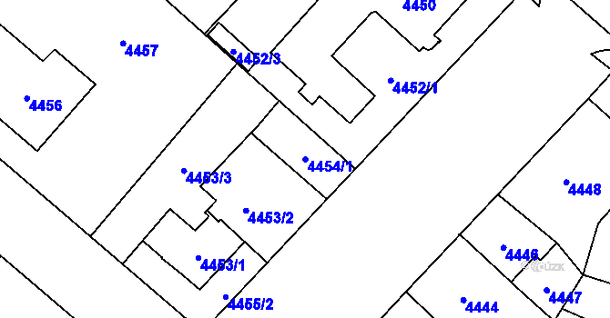 Parcela st. 4454/1 v KÚ Jihlava, Katastrální mapa