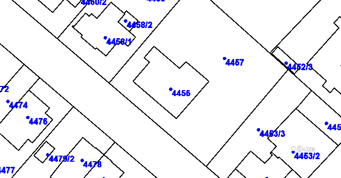 Parcela st. 4456 v KÚ Jihlava, Katastrální mapa