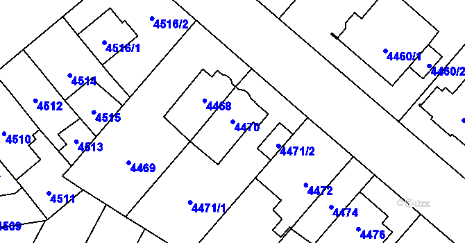 Parcela st. 4470 v KÚ Jihlava, Katastrální mapa