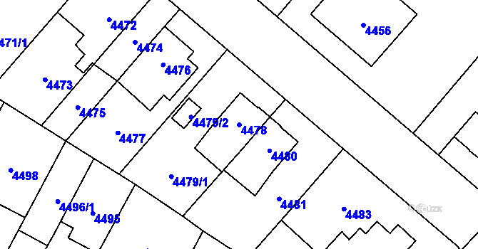 Parcela st. 4478 v KÚ Jihlava, Katastrální mapa