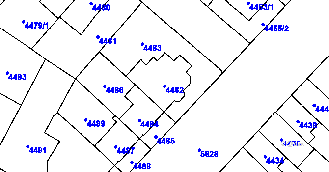 Parcela st. 4482 v KÚ Jihlava, Katastrální mapa