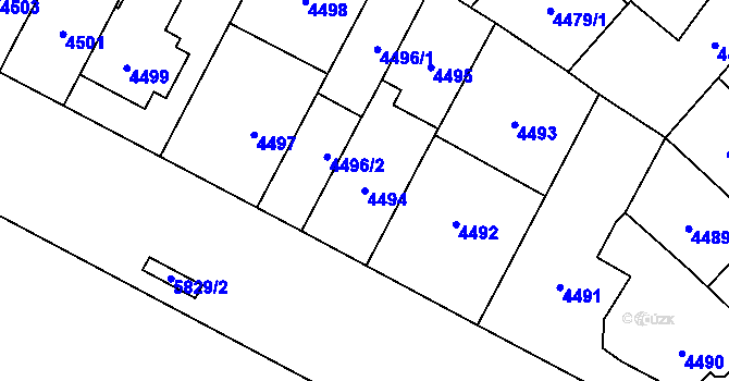 Parcela st. 4494 v KÚ Jihlava, Katastrální mapa