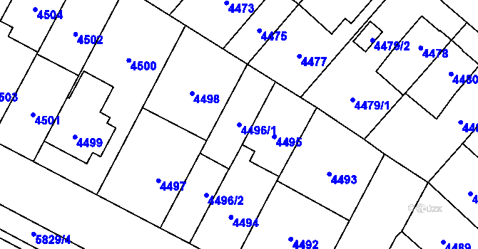 Parcela st. 4496/1 v KÚ Jihlava, Katastrální mapa