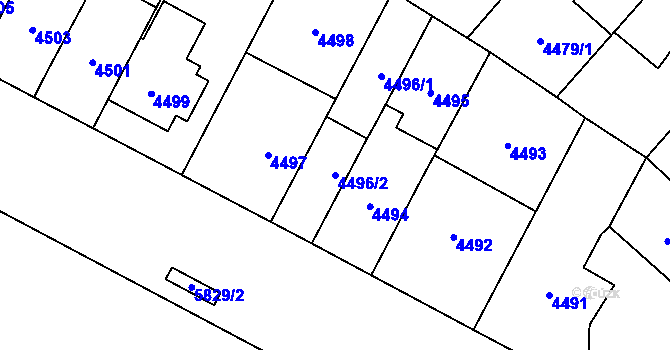 Parcela st. 4496/2 v KÚ Jihlava, Katastrální mapa