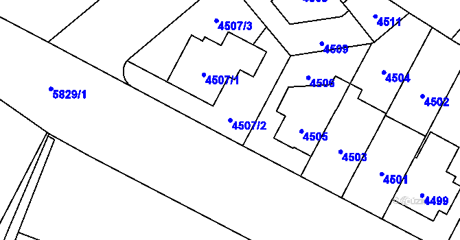 Parcela st. 4507/2 v KÚ Jihlava, Katastrální mapa