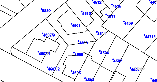 Parcela st. 4509 v KÚ Jihlava, Katastrální mapa