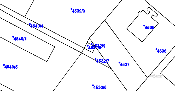 Parcela st. 4532/8 v KÚ Jihlava, Katastrální mapa
