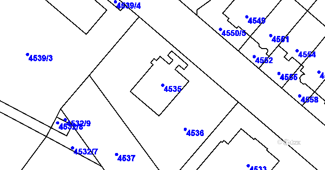 Parcela st. 4535 v KÚ Jihlava, Katastrální mapa