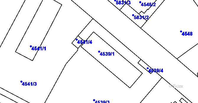 Parcela st. 4539/1 v KÚ Jihlava, Katastrální mapa
